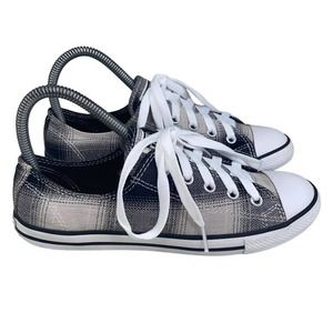 Converse Womens Black White CT All Star 549609F Plaid Sneaker Shoes Size US 6